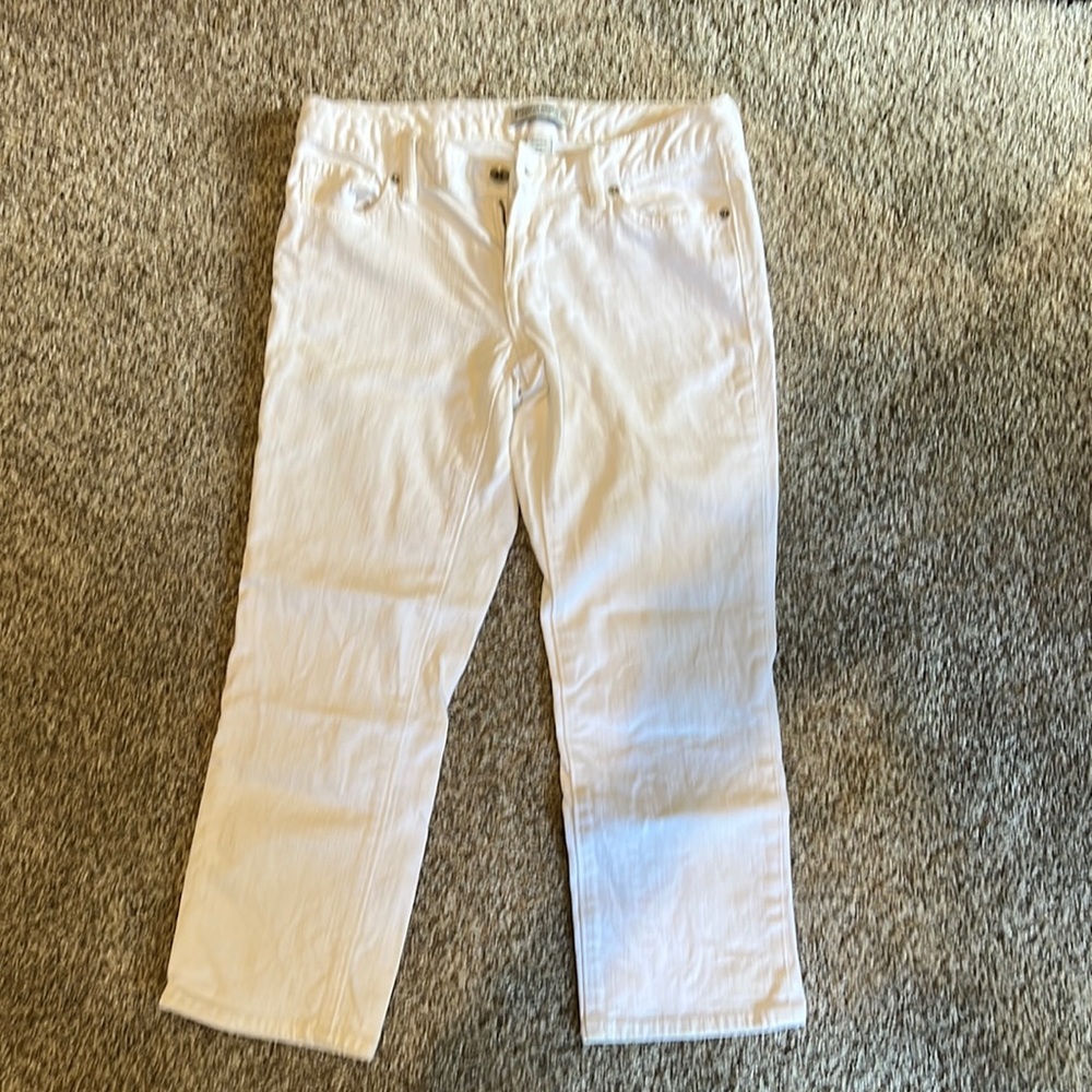Cropped White Jeans